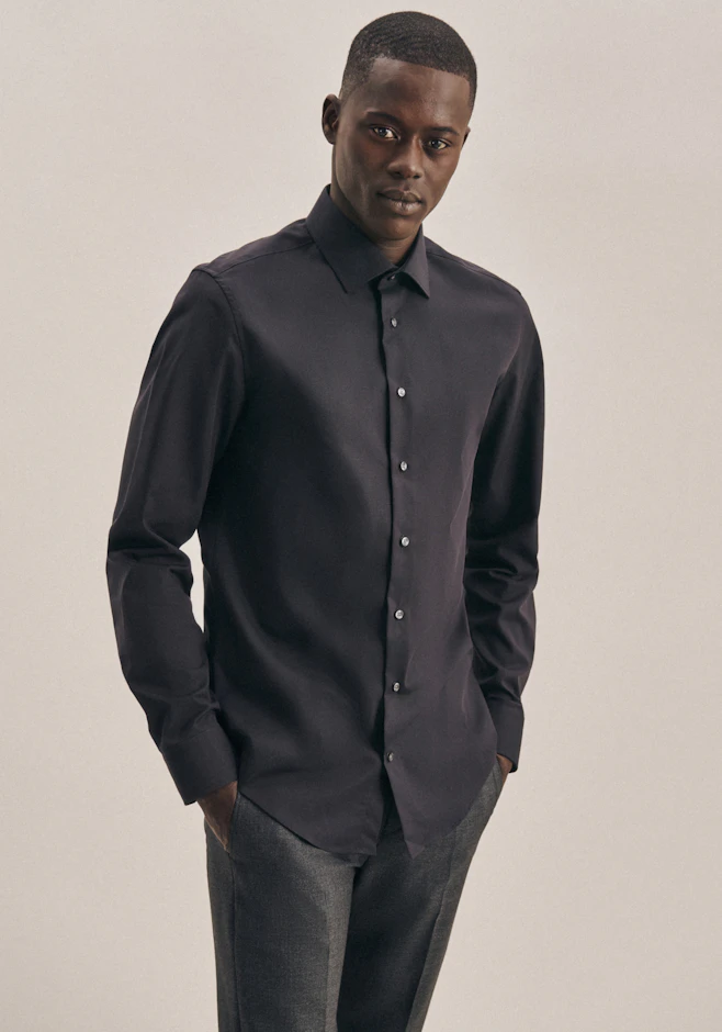 X-Slim Business Hemd Uni in Schwarz | Seidensticker Onlineshop