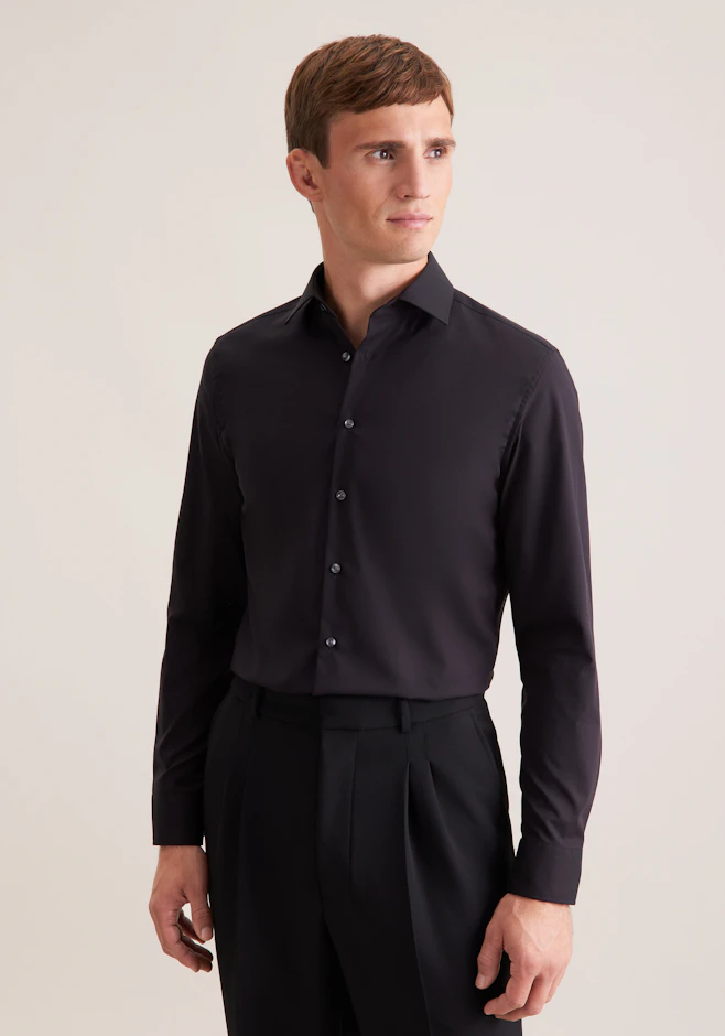 X-Slim Business Hemd Uni in Schwarz | Seidensticker Onlineshop