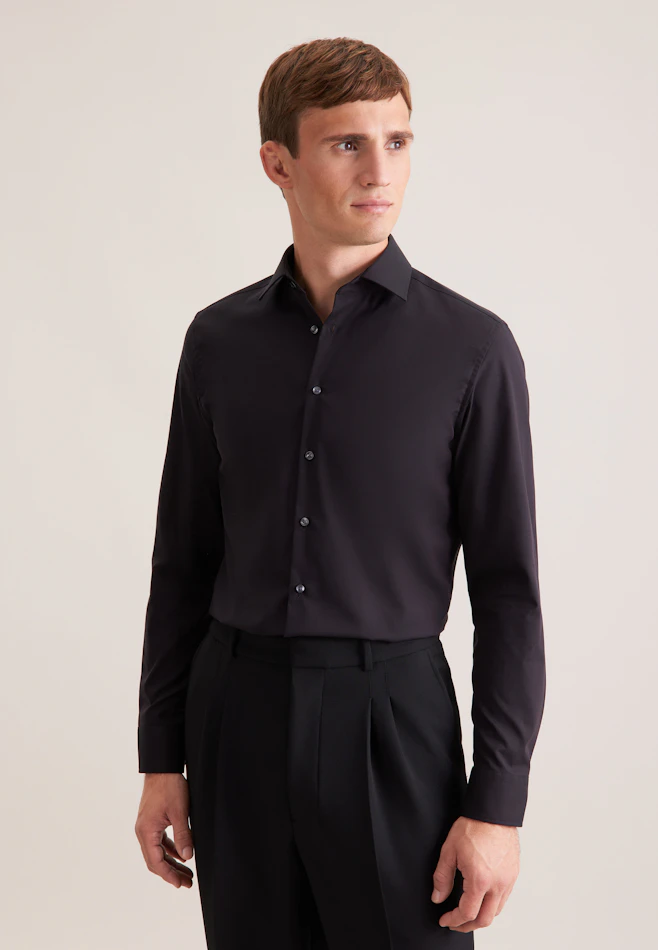 X-Slim Business Hemd Uni in Schwarz | Seidensticker Onlineshop