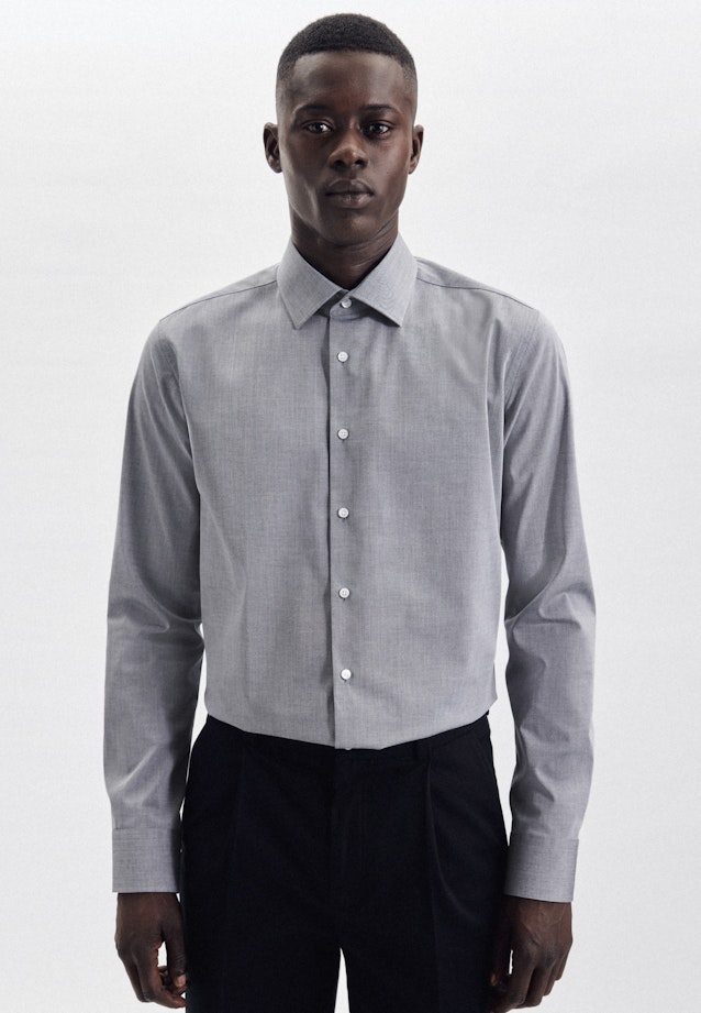 Non-iron Poplin Business Shirt in X-Slim with Kent-Collar in Grey |  Seidensticker Onlineshop