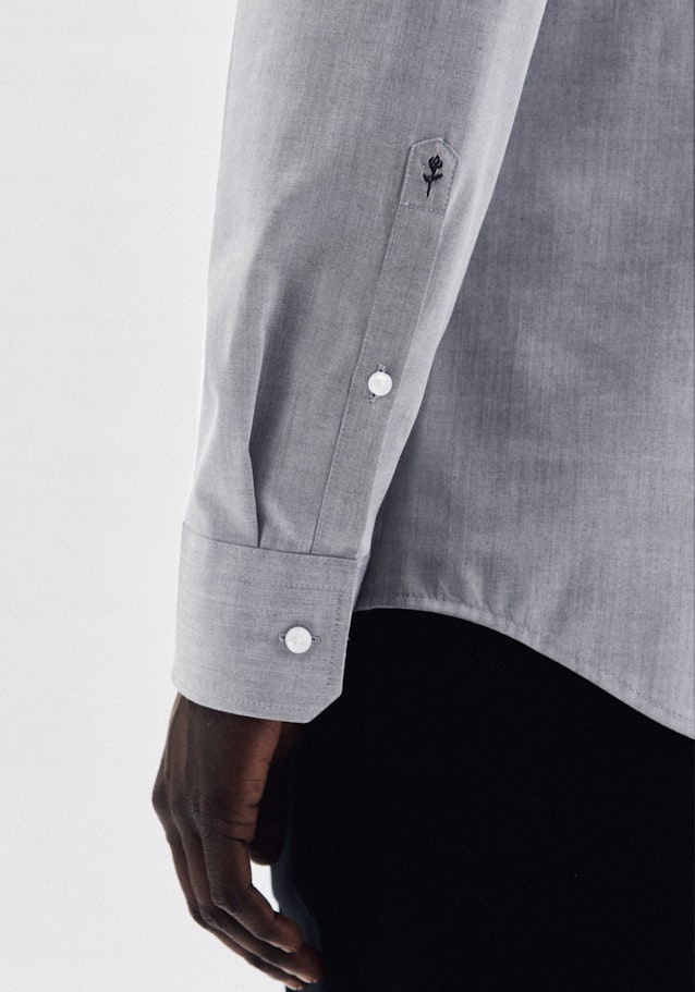 Bügelfreies Chambray Business Hemd in X-Slim mit Kentkragen in Grau |  Seidensticker Onlineshop