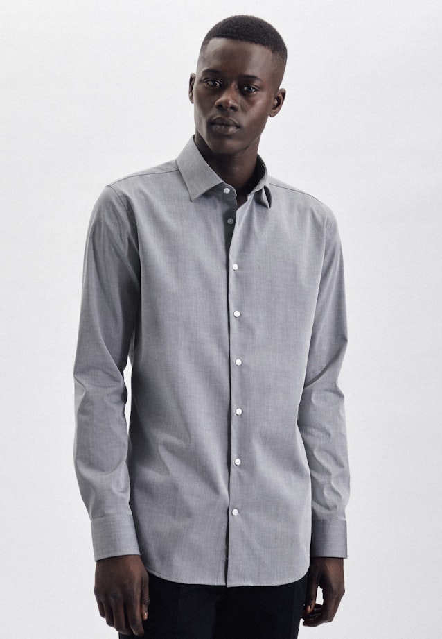 Non-iron Poplin Business Shirt in X-Slim with Kent-Collar in Grey |  Seidensticker Onlineshop