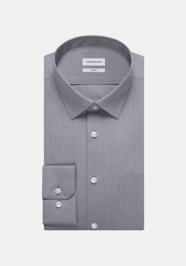 Non-iron Popeline Business overhemd in X-Slim with Kentkraag in Grijs |  Seidensticker Onlineshop