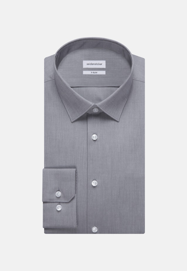 Non-iron Poplin Business Shirt in X-Slim with Kent-Collar in Grey |  Seidensticker Onlineshop