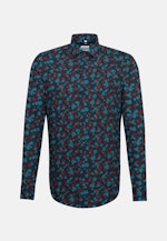 Regular Business Shirt Print in Turquoise |  Seidensticker Onlineshop