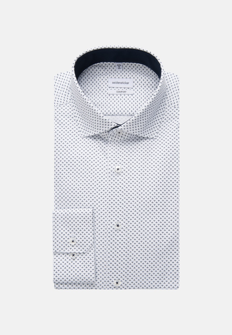 Twill Business Shirt in Comfort with Kent-Collar and extra long sleeve
