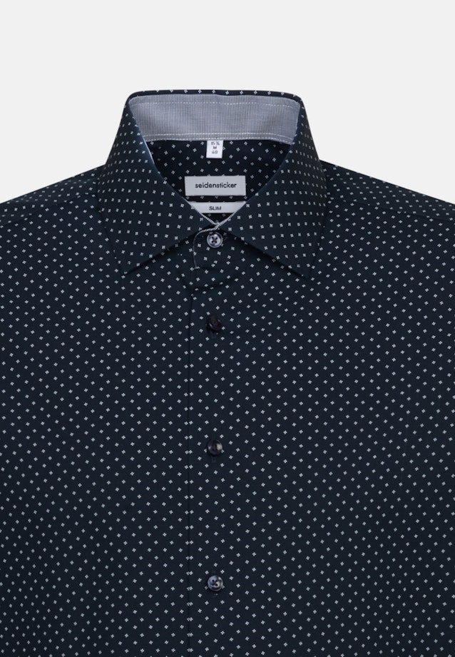 Slim Business Hemd Druck in Dunkelblau |  Seidensticker Onlineshop