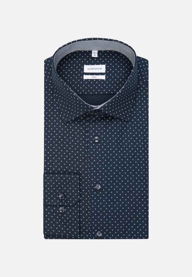 Slim Business Hemd Druck in Dunkelblau |  Seidensticker Onlineshop