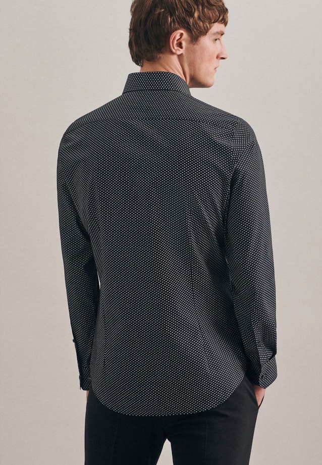 Slim Business Hemd Druck in Schwarz |  Seidensticker Onlineshop