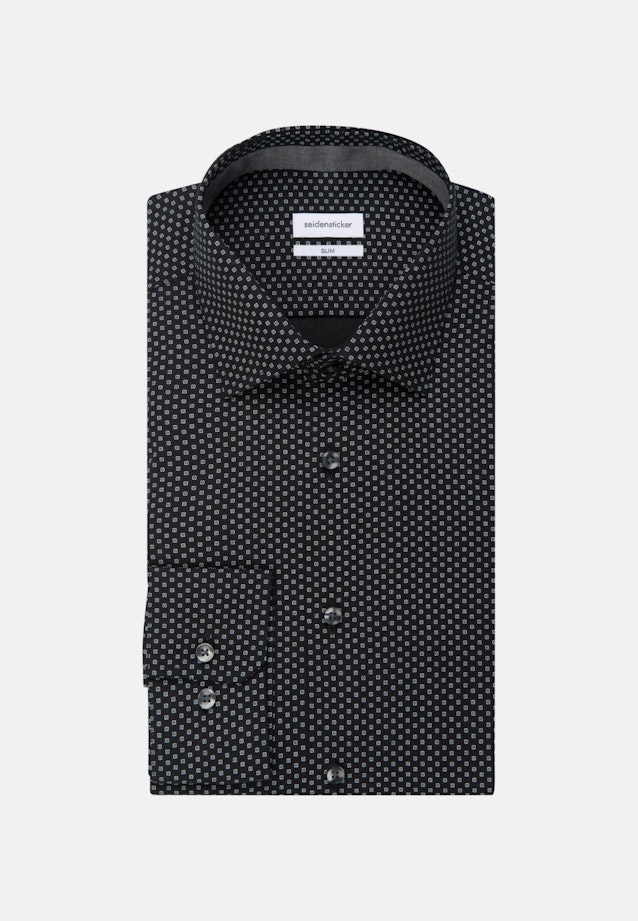 Slim Business Hemd Druck in Schwarz |  Seidensticker Onlineshop