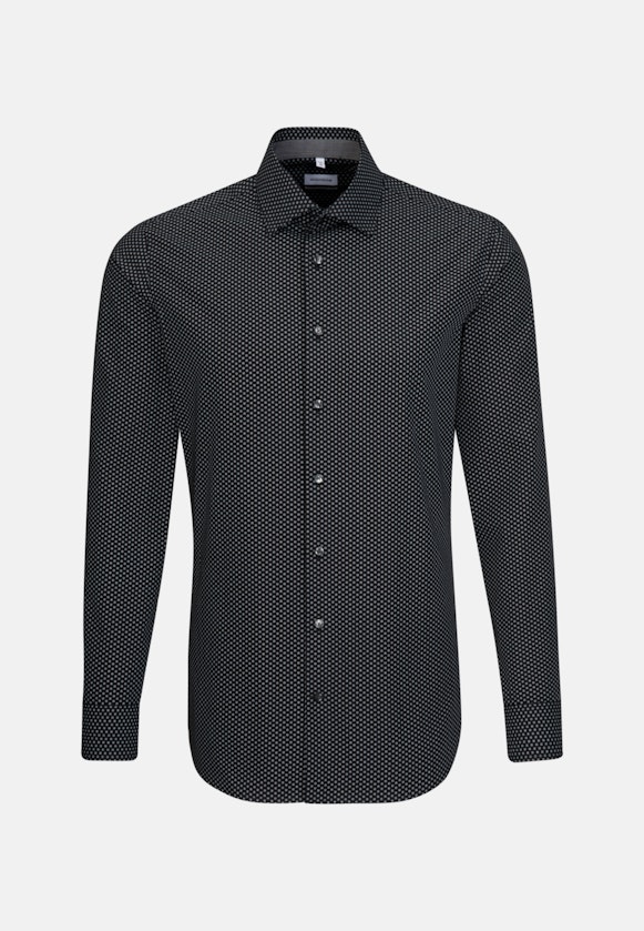 Slim Business Hemd Druck in Schwarz |  Seidensticker Onlineshop