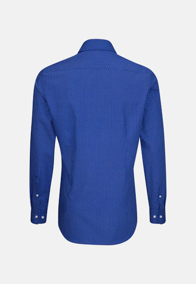 Slim Business Hemd Druck in Mittelblau |  Seidensticker Onlineshop