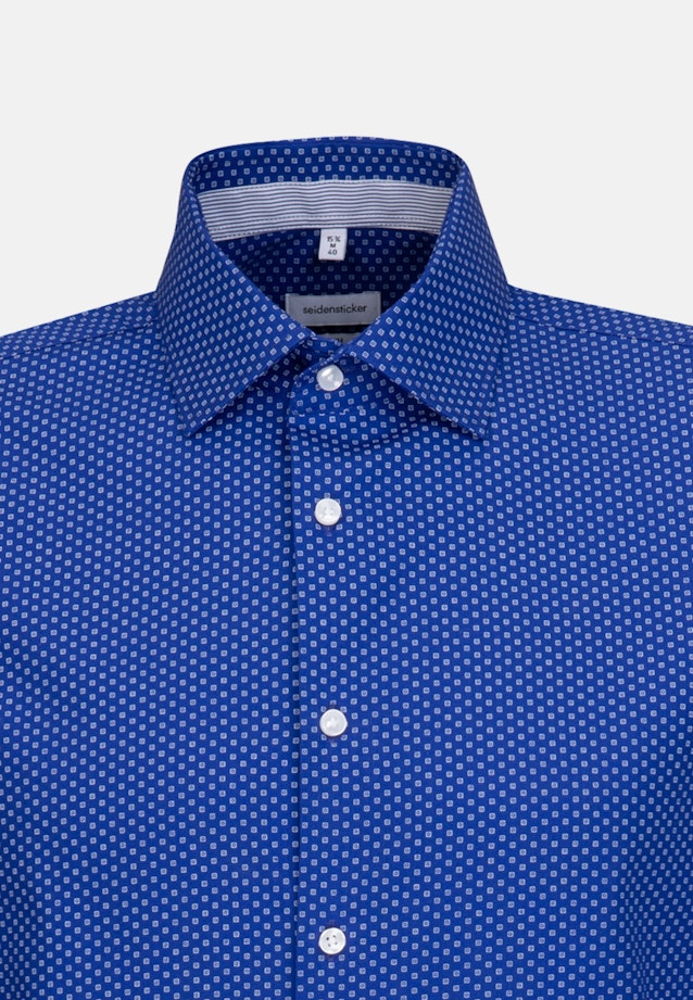 Slim Business Hemd Druck in Mittelblau |  Seidensticker Onlineshop