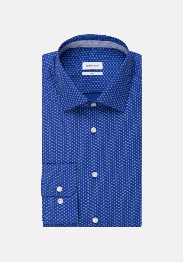 Popeline Business Hemd in Slim mit Kentkragen in Mittelblau |  Seidensticker Onlineshop