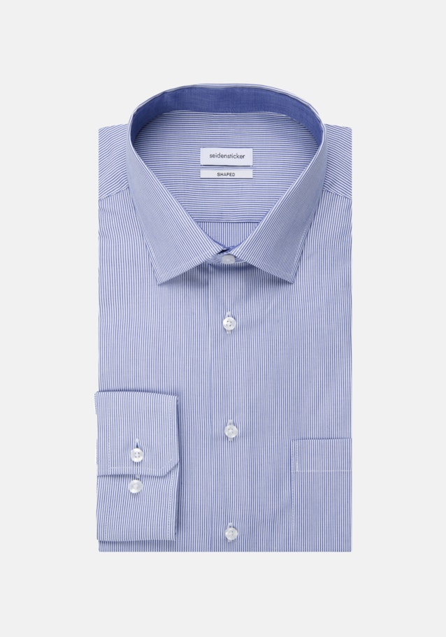 Non-iron Popeline Business overhemd in Shaped with Kentkraag in Middelmatig Blauw |  Seidensticker Onlineshop