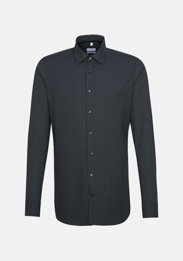 Popeline Business overhemd in X-Slim with Kentkraag and extra long sleeve in Zwart |  Seidensticker Onlineshop
