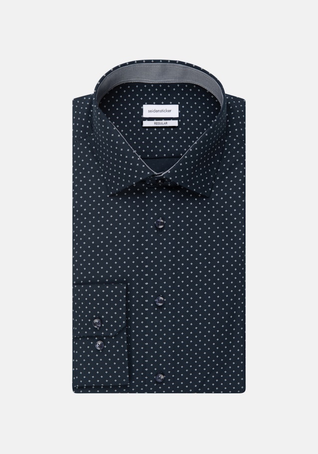 Poplin Business Shirt in Regular with Kent-Collar and extra long sleeve in Dark Blue |  Seidensticker Onlineshop