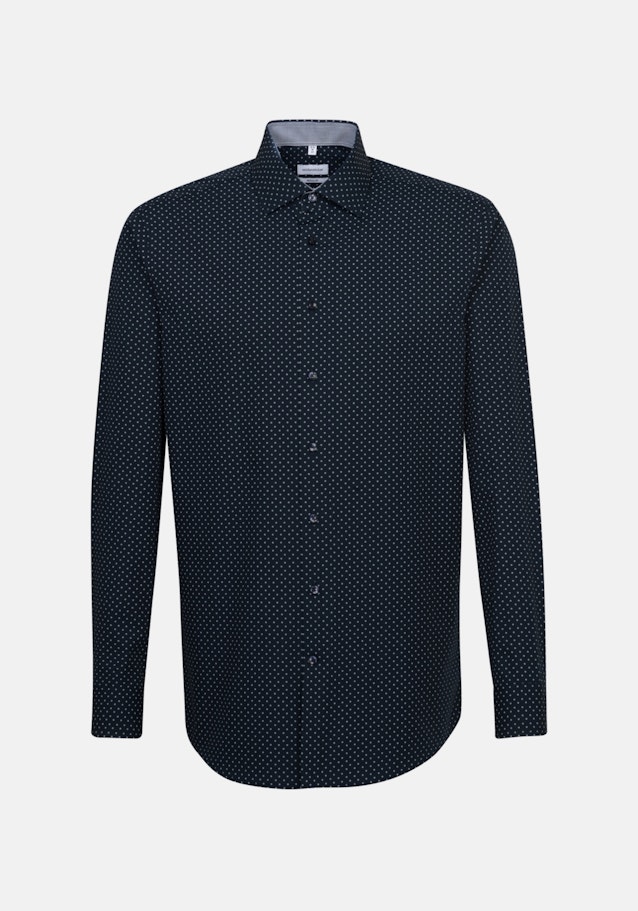 Poplin Business Shirt in Regular with Kent-Collar and extra long sleeve in Dark Blue |  Seidensticker Onlineshop