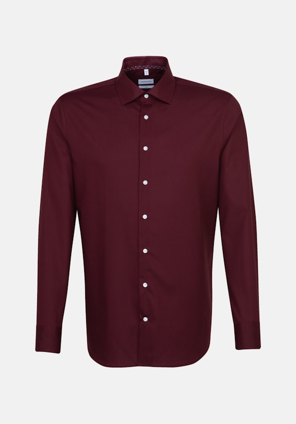 Non-iron Popeline Business overhemd in Slim with Kentkraag and extra long sleeve in Rood |  Seidensticker Onlineshop