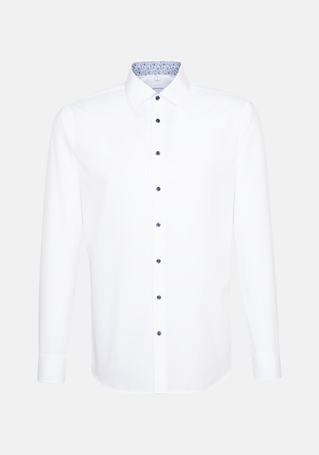 Bügelfreies Popeline Business Hemd in Slim mit Kentkragen und extra langem Arm in Weiß |  Seidensticker Onlineshop