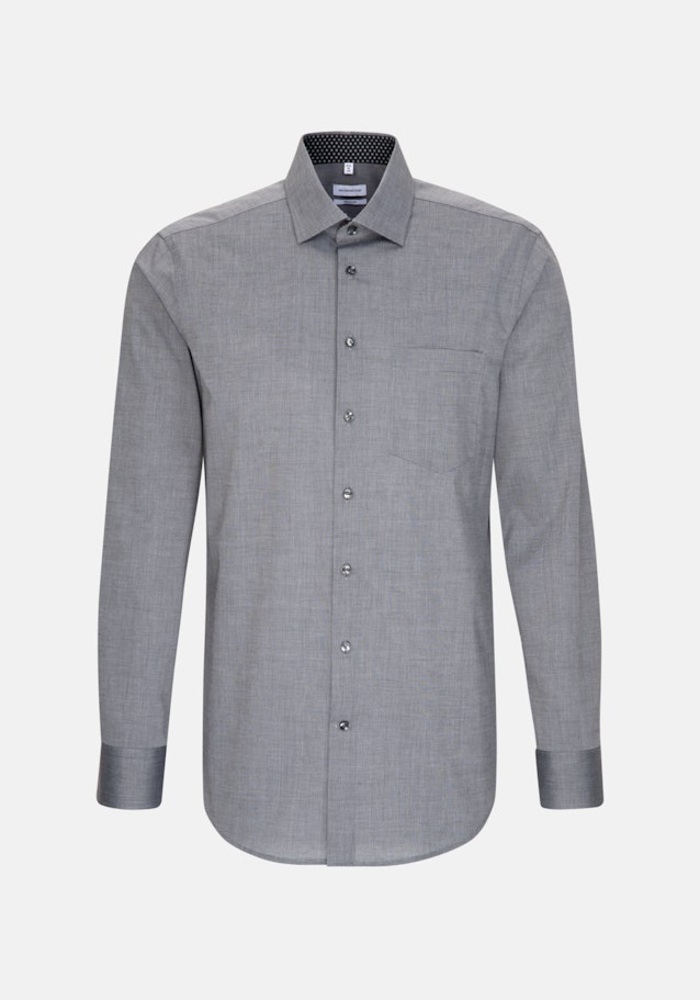 Fil a fil Business Shirt in Regular with Kent-Collar and extra long sleeve in Grey |  Seidensticker Onlineshop