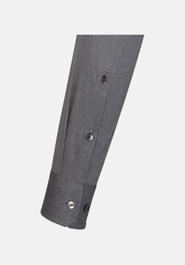 Bügelfreies Fil a fil Business Hemd in Shaped mit Kentkragen und extra langem Arm in Grau |  Seidensticker Onlineshop