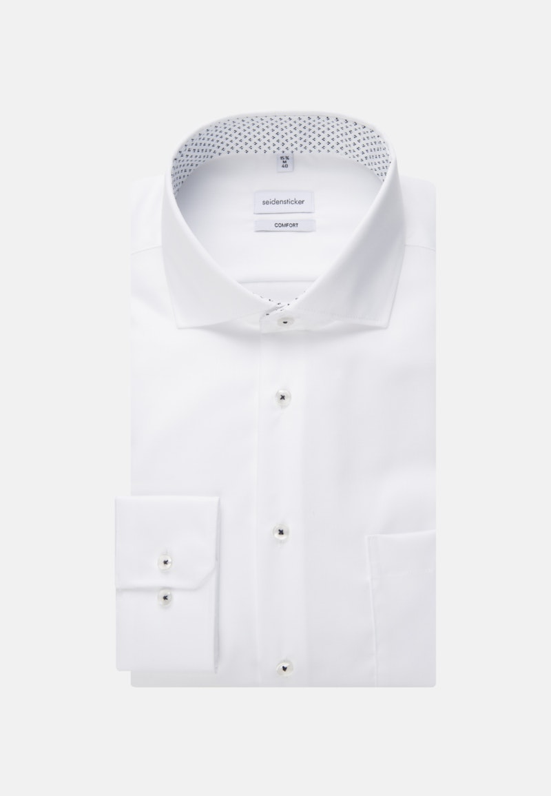 Non-iron Twill Business Shirt in Comfort with Kent-Collar and extra long sleeve