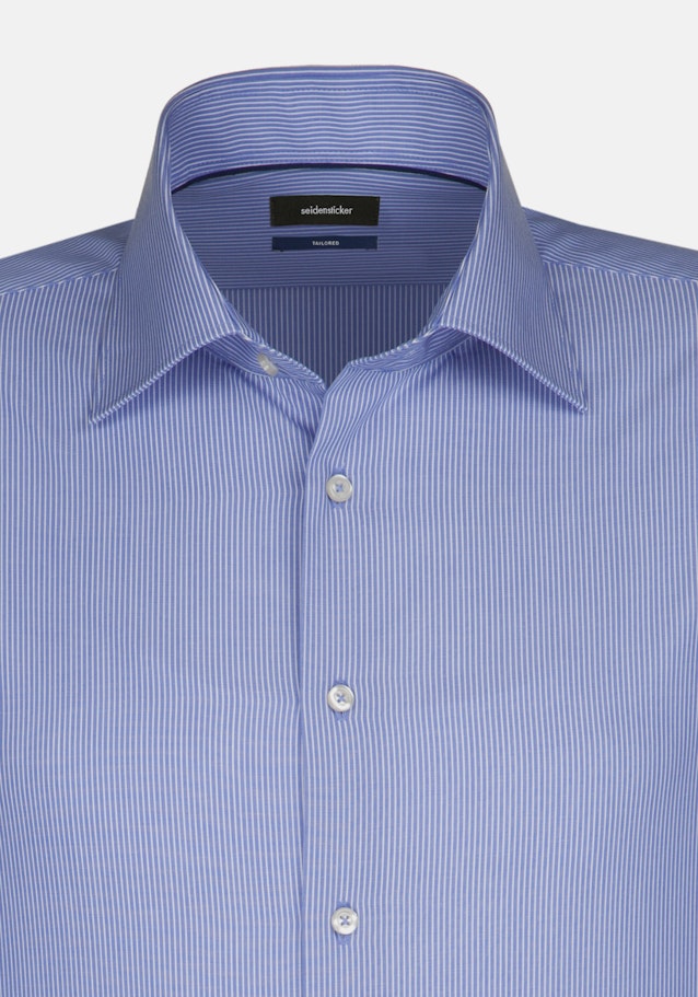Bügelleichtes Popeline Business Hemd in Shaped mit Kentkragen in Mittelblau |  Seidensticker Onlineshop