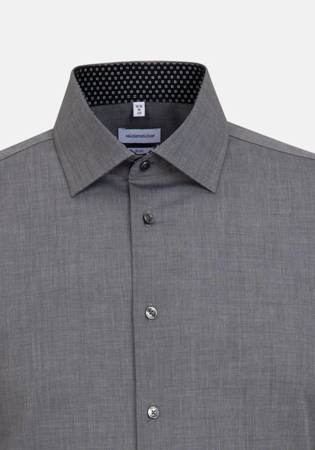 Bügelfreies Fil a fil Business Hemd in Slim mit Kentkragen und extra langem Arm in Grau |  Seidensticker Onlineshop