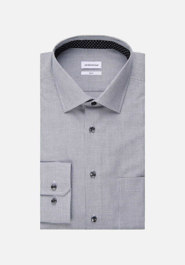 Non-iron Poplin Business Shirt in Slim with Kent-Collar in Black |  Seidensticker Onlineshop