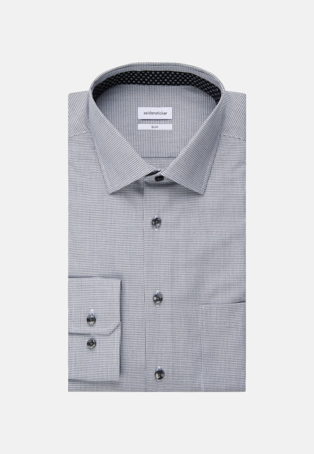 Slim Business Hemd Karo in Schwarz |  Seidensticker Onlineshop