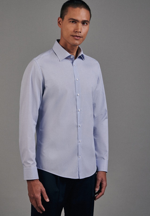 Slim Chemise Business Carreaux in Bleu Clair |  Seidensticker Onlineshop