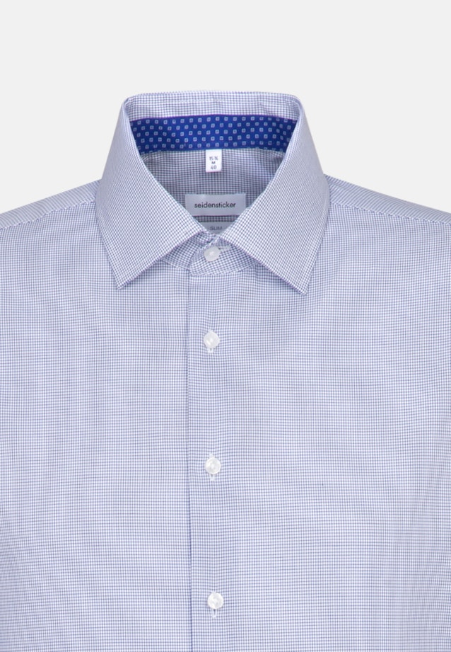 Slim Business Hemd Karo in Mittelblau |  Seidensticker Onlineshop