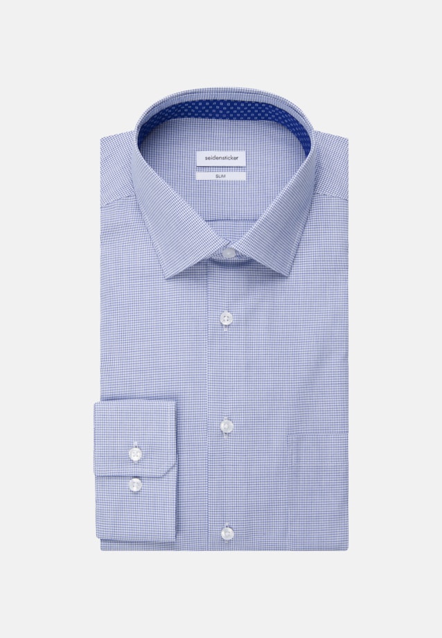 Slim Business Hemd Karo in Mittelblau |  Seidensticker Onlineshop