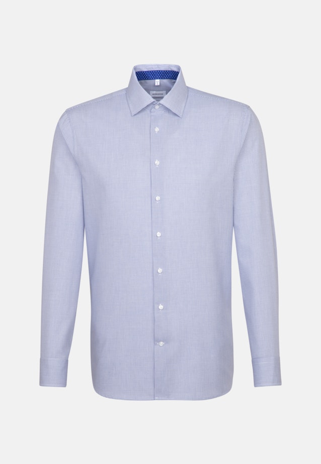Bügelfreies Popeline Business Hemd in Slim mit Kentkragen in Mittelblau |  Seidensticker Onlineshop