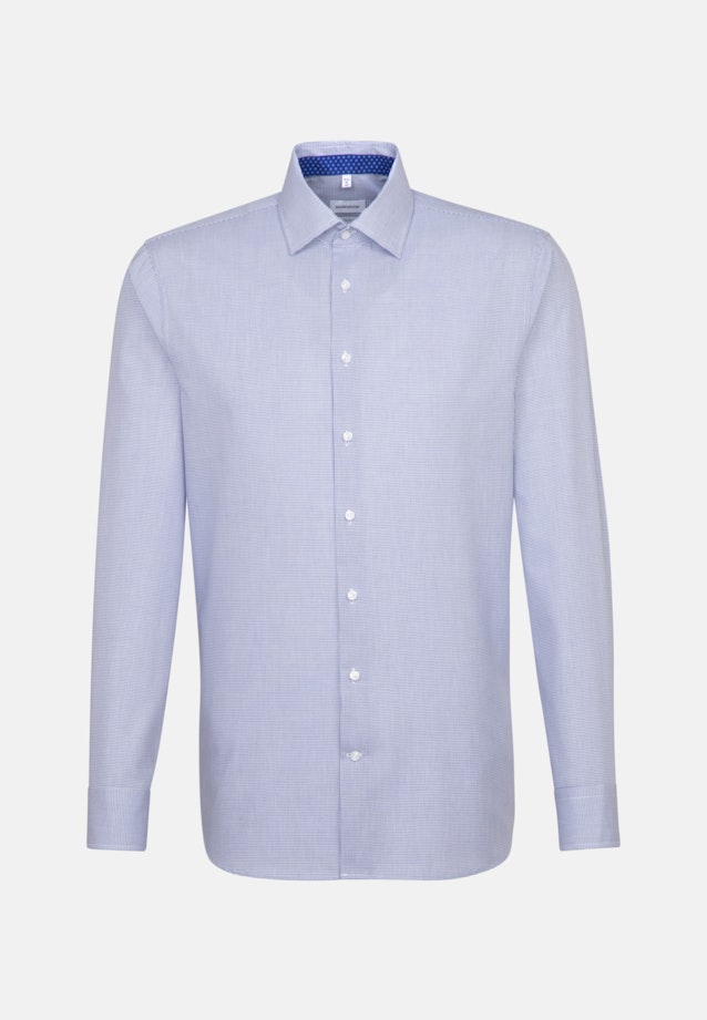 Slim Business Hemd Karo in Mittelblau |  Seidensticker Onlineshop