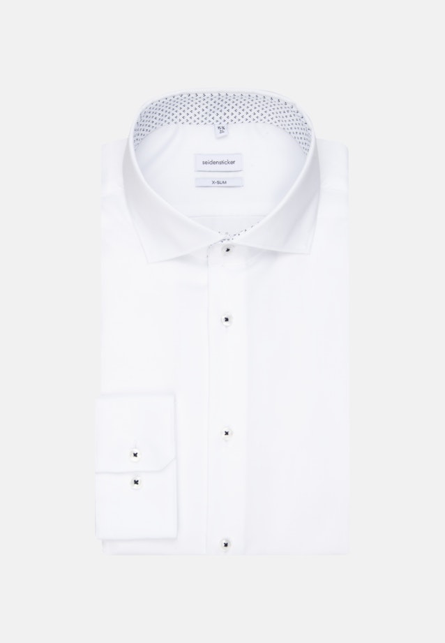 Bügelfreies Twill Business Hemd in X-Slim mit Kentkragen und extra langem Arm in Weiß |  Seidensticker Onlineshop