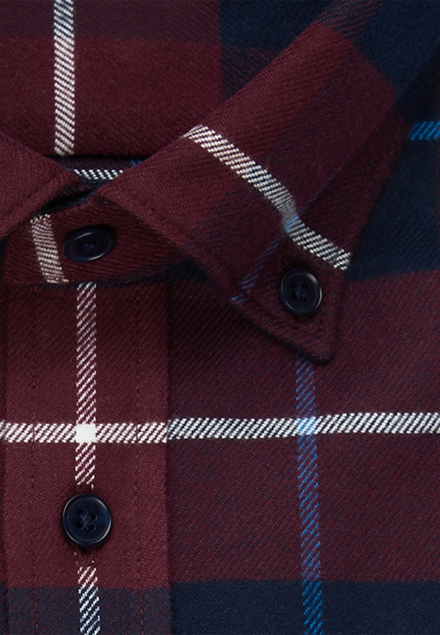 Flanell Business Hemd in Slim mit Button-Down-Kragen in Rot |  Seidensticker Onlineshop