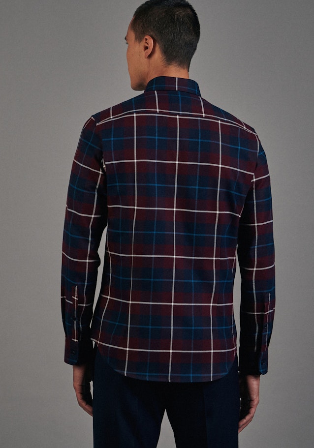 Flanell Business Hemd in Slim mit Button-Down-Kragen in Rot |  Seidensticker Onlineshop