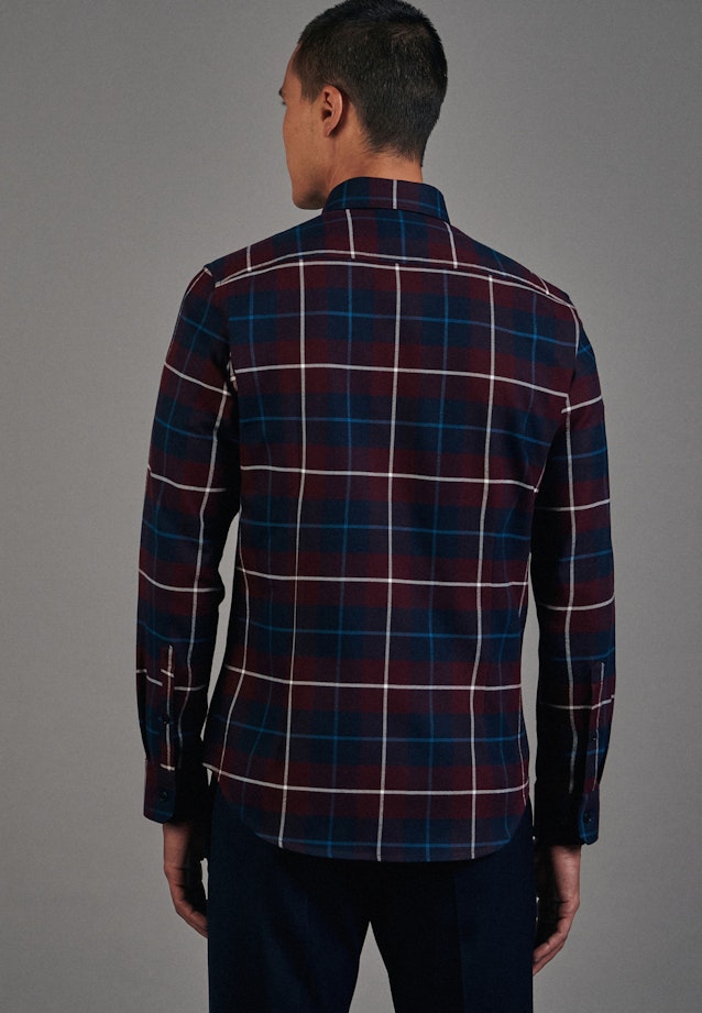 Flanell Business Hemd in Slim mit Button-Down-Kragen in Rot | Seidensticker Onlineshop