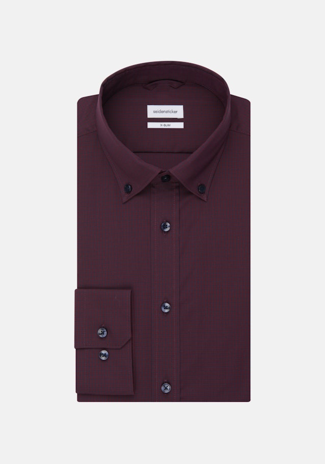 Non-iron Popeline Business overhemd in X-Slim with Button-Down-Kraag in Rood | Seidensticker Onlineshop