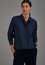 Regular fit Hemdbluse Uni in Dunkelblau |  Seidensticker Onlineshop