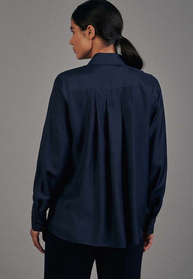 Regular fit Hemdbluse Uni in Dunkelblau |  Seidensticker Onlineshop