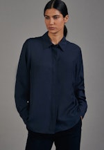 Regular fit Hemdbluse Uni in Dunkelblau |  Seidensticker Onlineshop