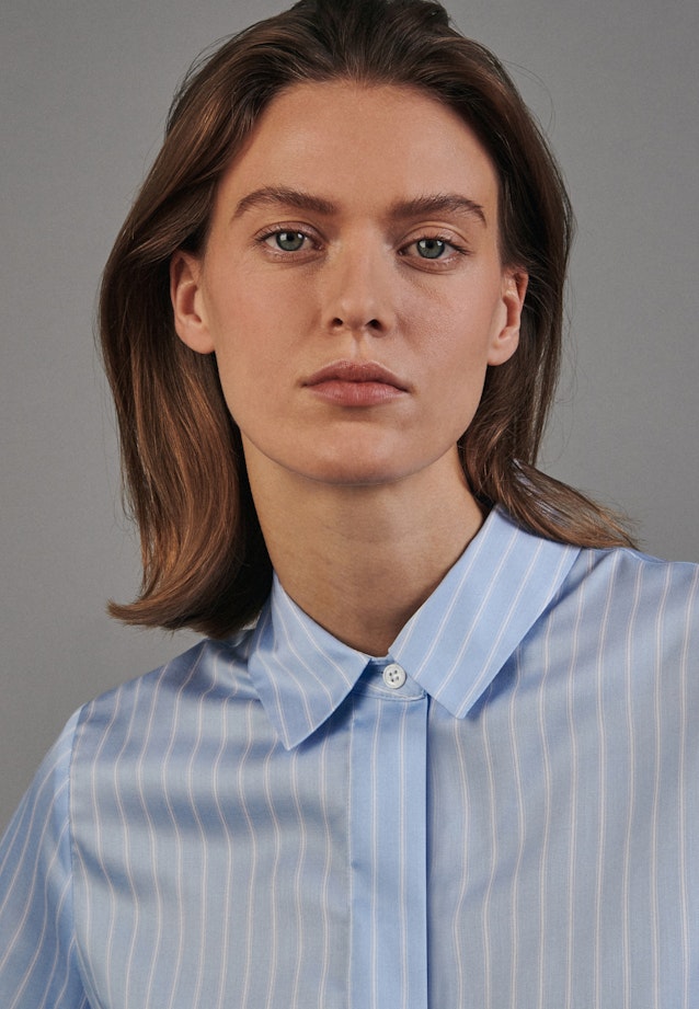 Long sleeve Satin Shirt Blouse in Light Blue | Seidensticker Onlineshop