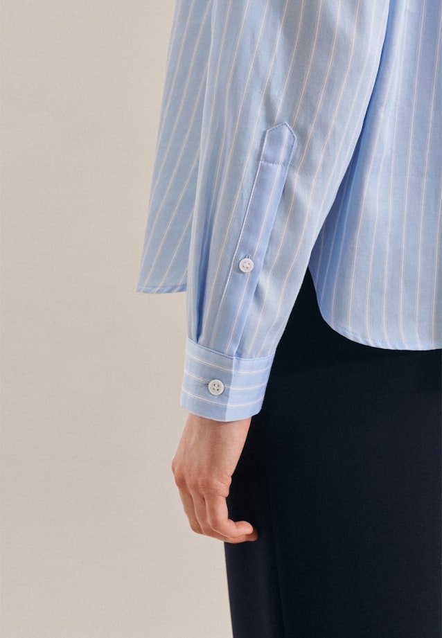 Long sleeve Satin Shirt Blouse in Light Blue |  Seidensticker Onlineshop