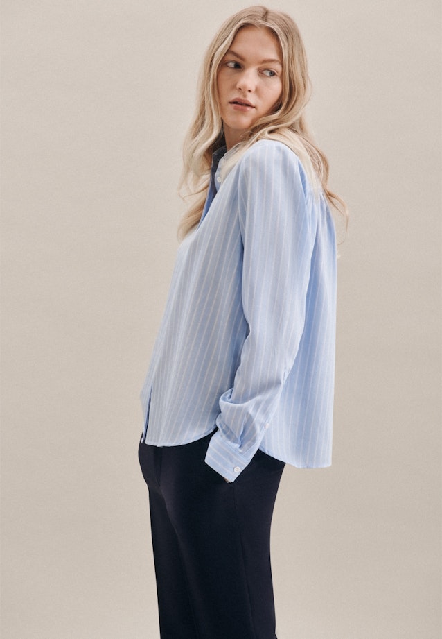 Long sleeve Satin Shirt Blouse in Light Blue |  Seidensticker Onlineshop