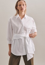 Oversized fit Hemdbluse Uni in Weiß |  Seidensticker Onlineshop