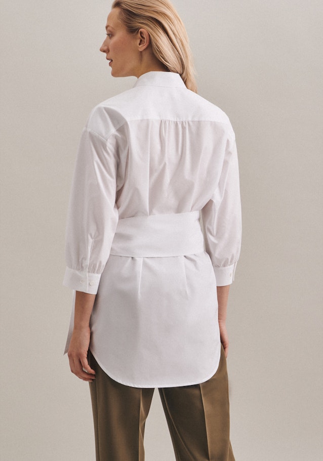 7/8 mouwen Popeline Shirtblouse in Wit |  Seidensticker Onlineshop