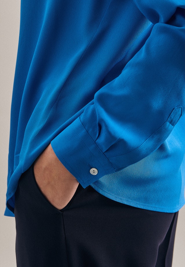 Chemisier Uni in Bleu Moyen |  Seidensticker Onlineshop